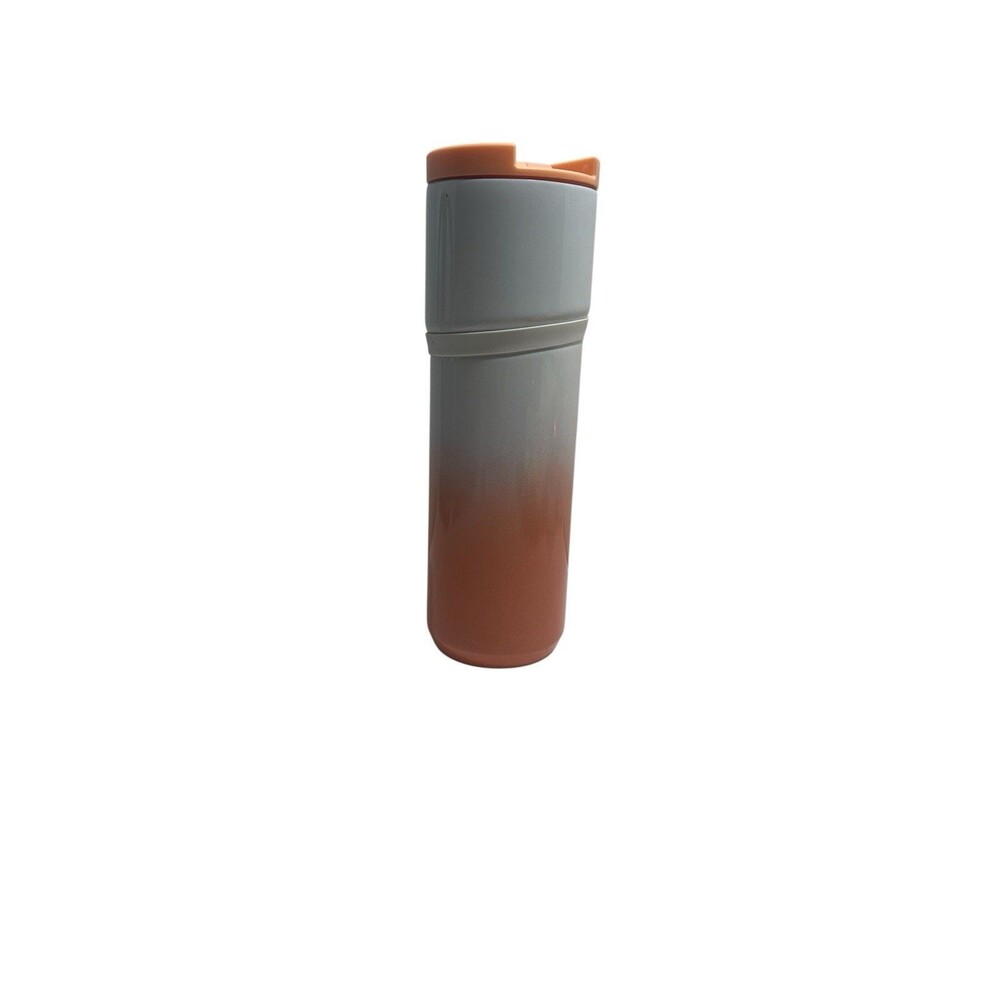 Starbucks Ombré White Peach Stainless Steel Tumbler Travel Mug Rubber Grip 16 oz - Picture 3 of 6
